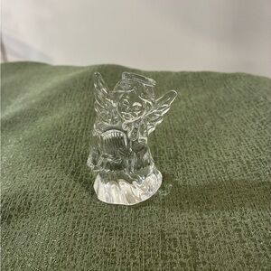Marquis Waterford Clear Glass harp playing Angel Figurine